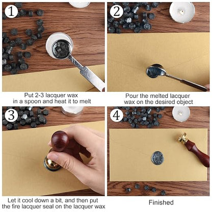 500 Pcs Octagon Sealing Wax Beads Black Wax Seal Beads - Image 3