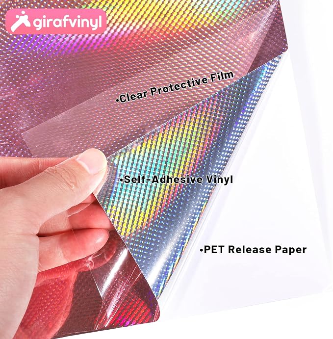 GIRAFVINYL Rose Gold Holographic Vinyl Permanent, Rose Gold Permanent Vinyl 6 - Image 8