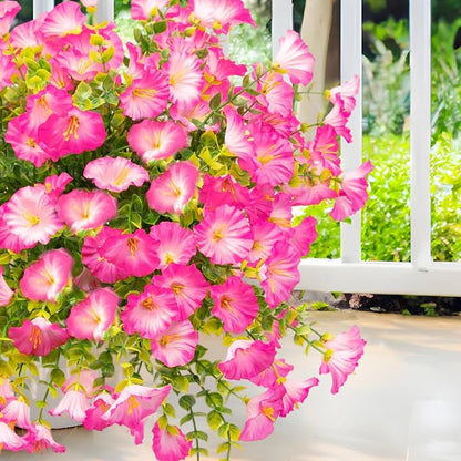 Artificial Flowers Fake Plants for Outdoor Indoor Decoration, 16 Bundles UV - Image 3