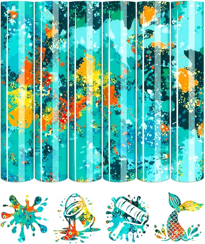 Tintnut Blue Splatter Heat Transfer Vinyl by Tintnut