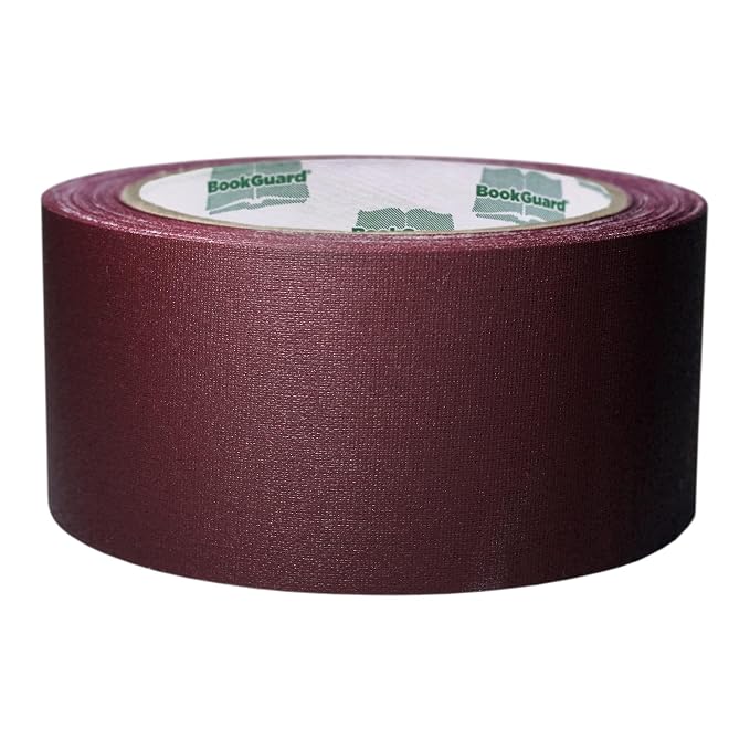 BookGuard 2 inch Premium Bookbinding Repair Cloth Tape, 15 Yard Roll Burgundy by ChromaLabel