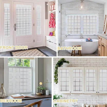 Window Privacy Film Decorative for Front Door, Bathroom Static Cling Stained - Image 6