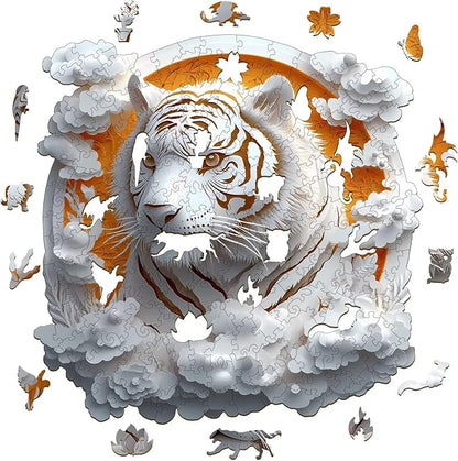 Wooden Puzzles Adults, 3D Paper Tiger Wooden Puzzles 200 Pieces, Unique Animal - Image 8