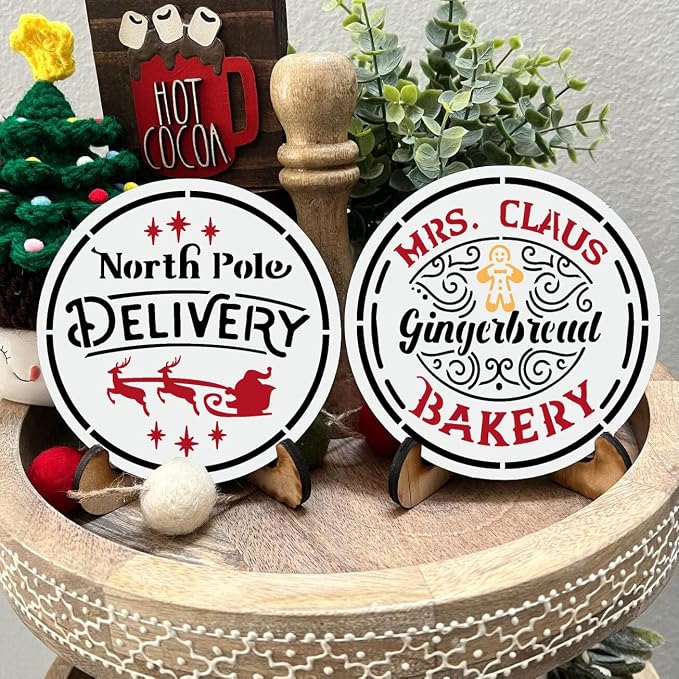 Small Christmas Stencils for Painting on Wood 4inch, Christmas Stencil Xmas - Image 3