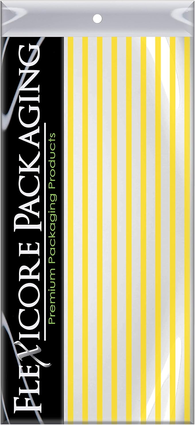 Flexicore Packaging Yellow Pin Stripe Print Gift Wrap Tissue Paper Size: 15 - Image 3