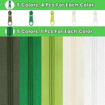 DOITEM 15.3 Yards/ 14 m 5 Pieces Assorted Colors #3 Nylon Coil Zippers - Image 2
