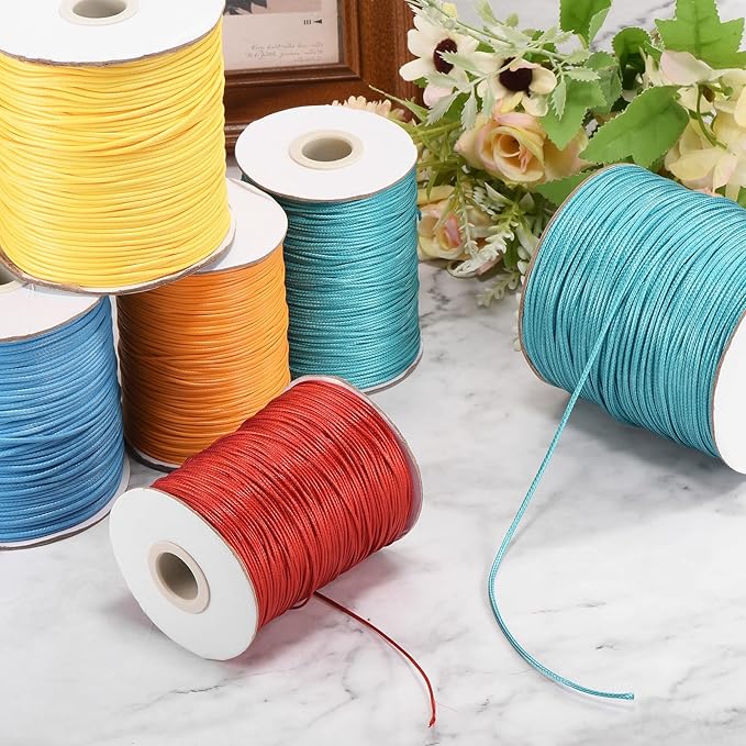 MECCANIXITY Waxed Cord 0.8mm Waxed Polyester Cord 175 Yard Wax String - Image 4