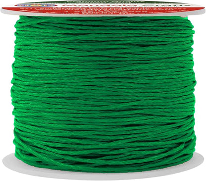 Mandala Crafts 1mm 109 Yards Kelly Green Cotton Waxed Cord by MandalaCrafts
