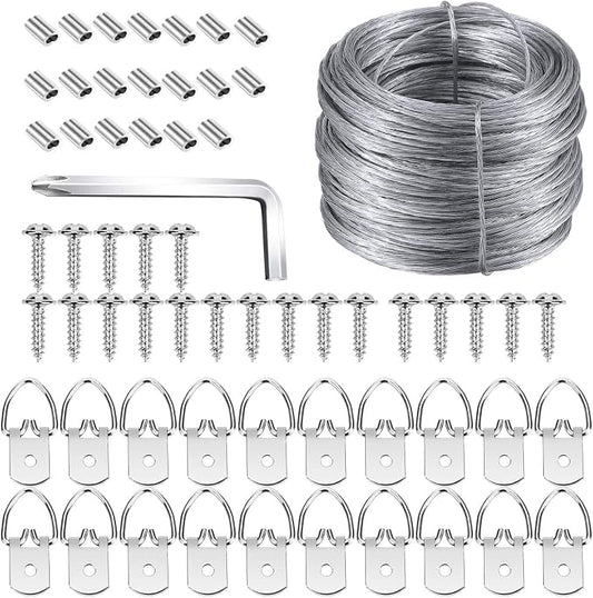 Picture Hanging Kit, Listenman D Ring Picture Hangers by Listenman