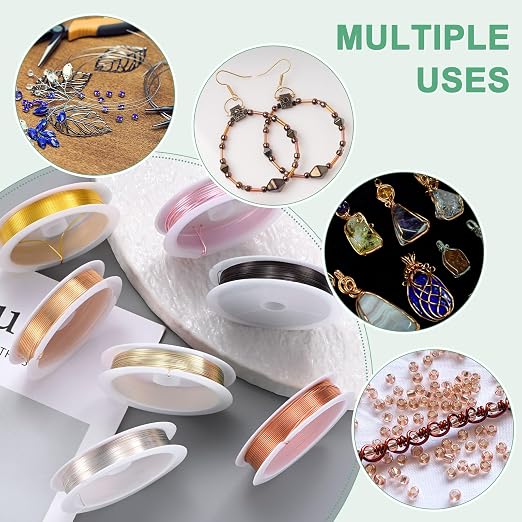 0.8 mm/20 Gauge Copper Wire for Jewelry Making, 7.5FT Copper Beading Craft Wire - Image 6