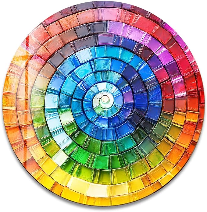 My Photostation.com 31.5'' Diameter Radiant Spiral Spectrum Round Glass Wall - Image 6