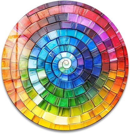 My Photostation.com 24'' Diameter Radiant Spiral Spectrum Round Glass Wall Art - Image 6