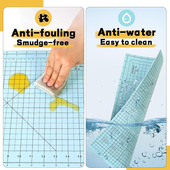Premium Idemeet Self Healing Cutting Mat 18'' x 12'', A3 Non-slip Sewing Mat - Image 6
