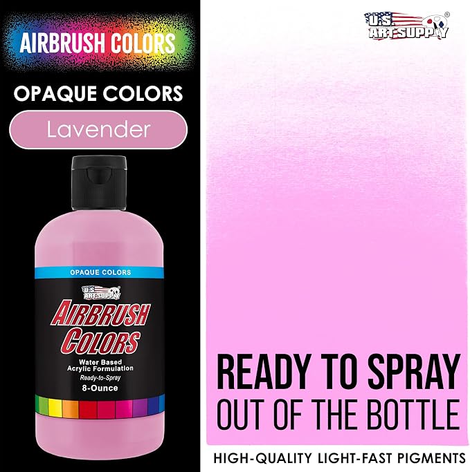 U.S. Art Supply Opaque Lavender Acrylic Special Effects Airbrush Paint - 8oz - Image 2