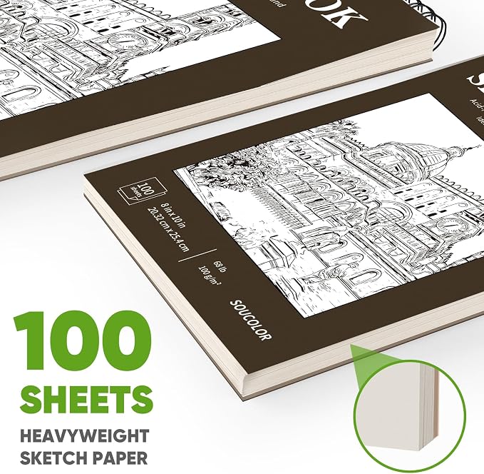 Soucolor 8" x 10" Blank Spiral Notebook| 100 Sheets 68lb/100gsm| Classroom Must - Image 4