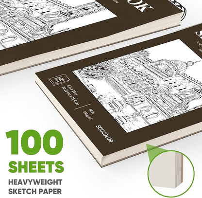 Soucolor 8" x 10" Blank Spiral Notebook| 100 Sheets 68lb/100gsm| Classroom Must - Image 4