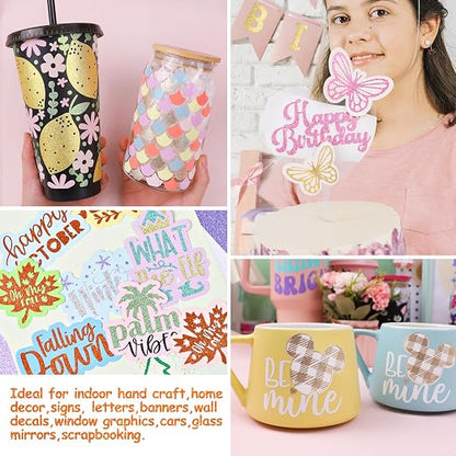 TECKWRAP Glitter Adhesive Vinyl, Permanent Craft Vinyl - Image 6