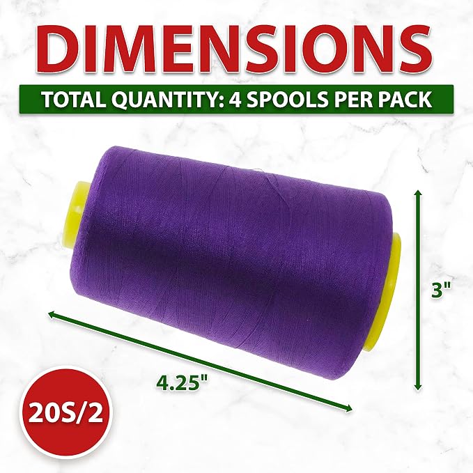 Mandala Crafts 4 Pack of Serger Threads Cones Spools - Image 4
