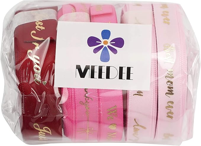 MEEDEE Pink Ribbon for Gift Wrapping Thank You Just for You Ribbon Mothers Day - Image 9