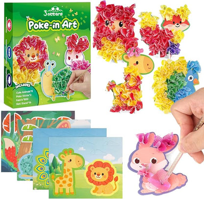 3 otters Poke in Art Kits, Kids Art Set Animal DIY Crafts Toys by 3otters