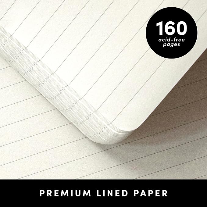 PAPERAGE Lined Journal Notebook, 5 Pack, 160 Pages, Medium 5.6 in x 8 in - Image 4