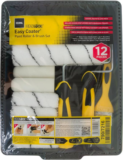 CORAL Easy Coater Decorating Paint Roller Tray & Frame Set, 12 Piece Pack - Image 6