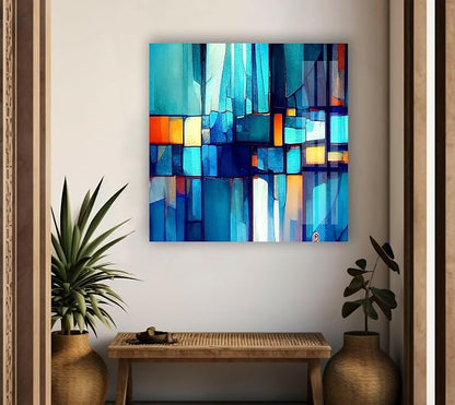 My Photostation.com 30Wx24H'' Blue Vibrant Stained Glass Wall ArtTempered Glass - Image 7