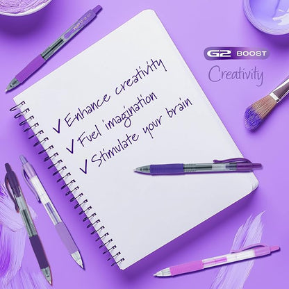 Pilot G2 Premium Gel Roller Pens, Fine Point Gel Pens, Boost Purple Pack - Image 3