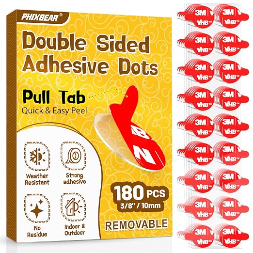 180 Pcs Removable Mounting Putty, Strong Double Sided Glue Adhesive Dots Clear by PHIXBEAR
