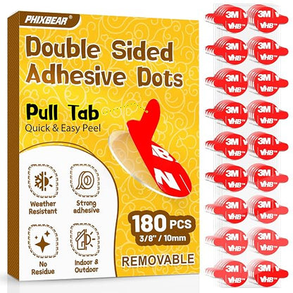 180 Pcs Removable Mounting Putty, Strong Double Sided Glue Adhesive Dots Clear by PHIXBEAR