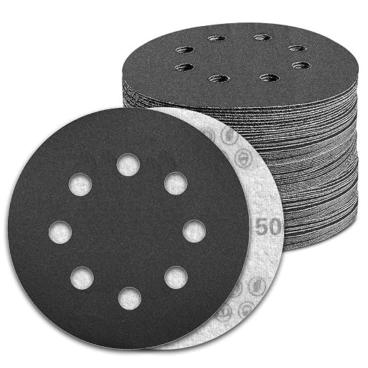 100 Pcs 5 inch Wet Dry Sanding Discs Grit 1500 Hook and Loop 8 Hole Silicon by Pukamam