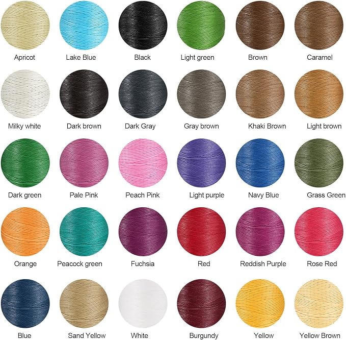 uxcell Flat Leather Sewing Waxed Thread, 140m / 153 Yards Polyester Wax String - Image 4