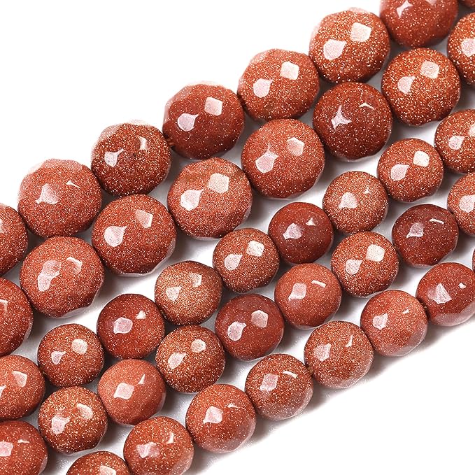 36pcs 10mm Natural Gold Sandstone Beads Faceted Stone Energy Healing Beads by NaturalStoneBeads