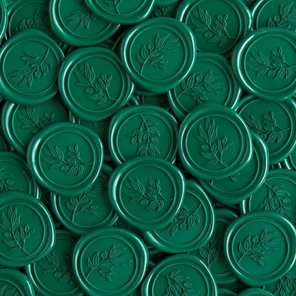 PONATIA 50 Pcs Emerald Green Wax Seal Stickers - Image 5