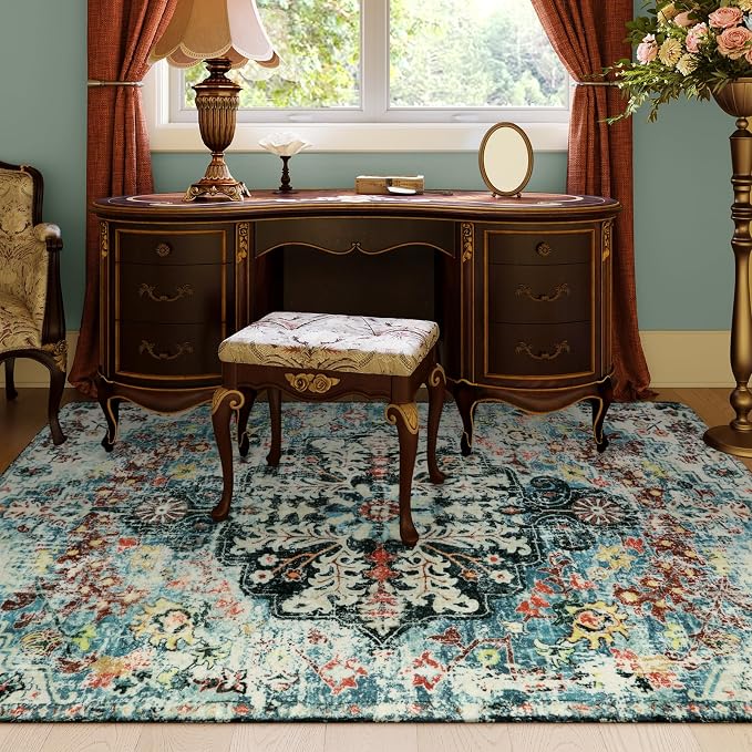 Lahome Bohemian Floral Medallion Area Rug - Image 8