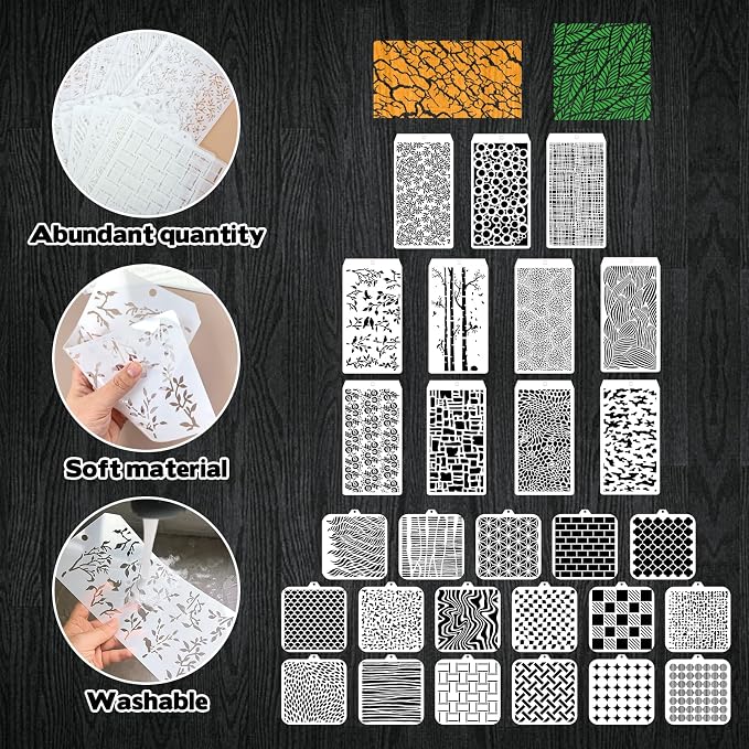 30 Pcs Abstract Layering Stencils - Image 3