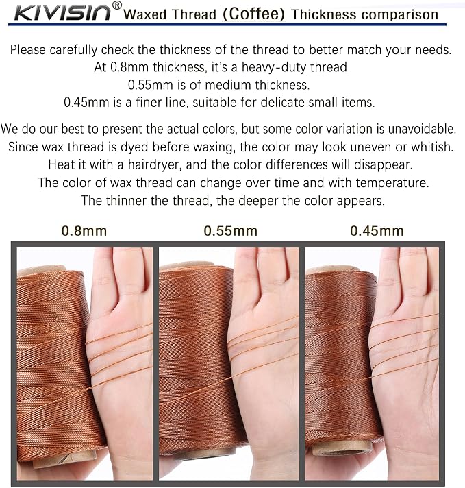 Sturdy Bonded Waxed Polyester Thread, 437 Yards Wax String Cord - Image 4
