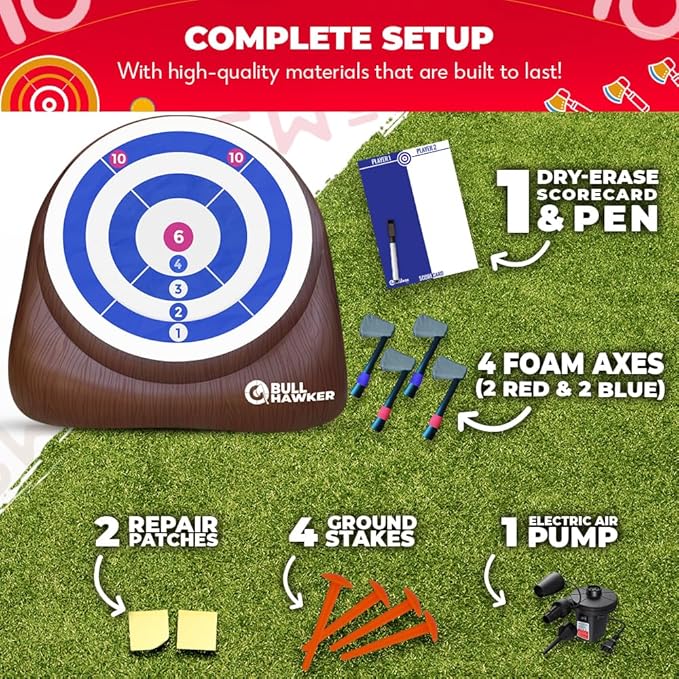 Swooc Games® - Bull Hawker™ | Giant Axe Darts w/ 15+ Games | Axe Throwing Game - Image 6