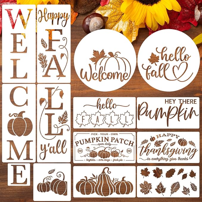Fall Stencils for Painting on Wood Pumpkin Stencil Thanksgiving Stencils for by SUNVERSE