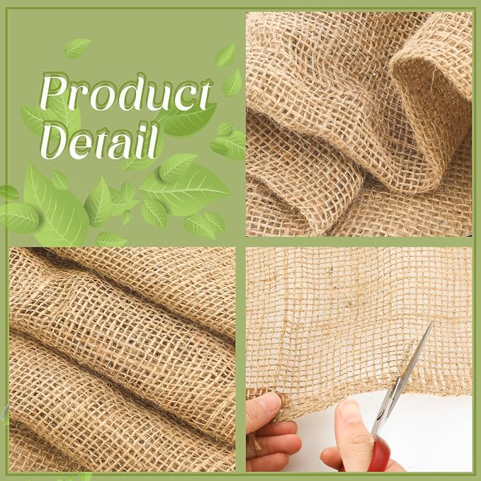 Buryeah 40 Inch x 33 ft Burlap Fabrics Roll Natural Jute Burlap Garden Tree - Image 3
