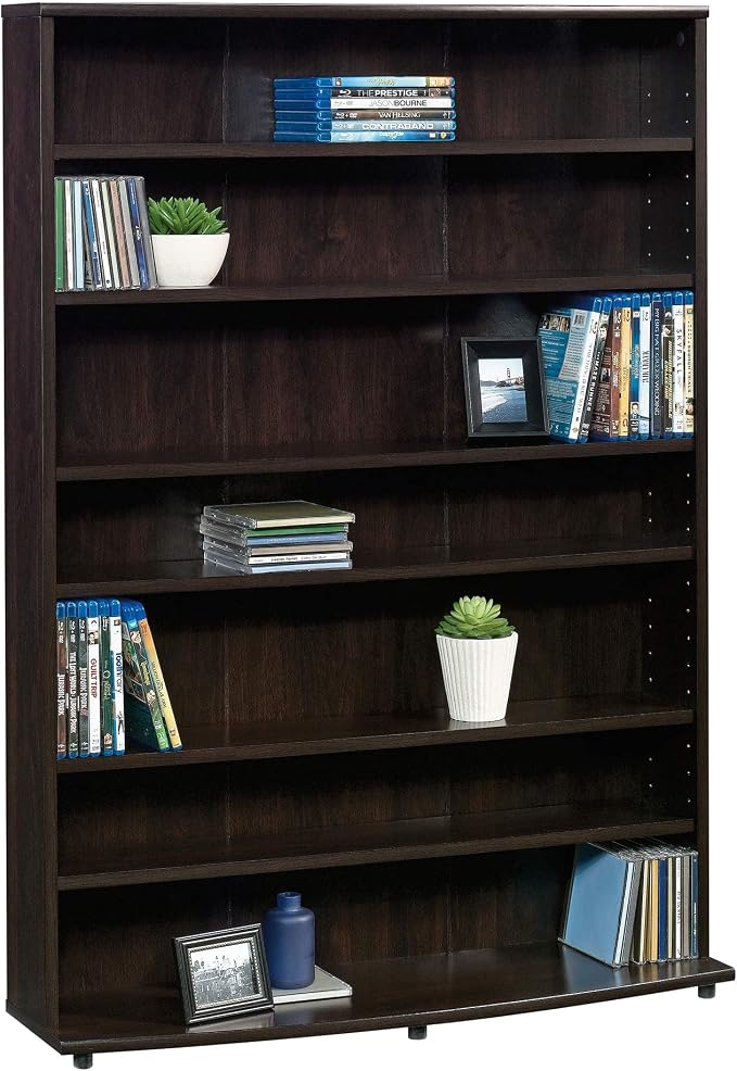 Sauder Multimedia 7 tier Storage Tower, Cinnamon Cherry finish by SAUDER%C2%AE