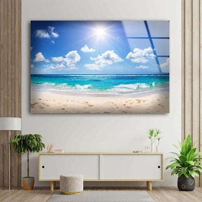 My Photostation.com 48Wx32H'' Summer Beach Landscape Glass Wall ArtTempered - Image 2