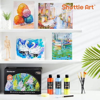 Shuttle Art Acrylic Paint, 24 Colors Acrylic Paint Bottle Set, 250ml/8.45oz Each - Image 7