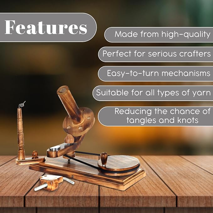 Handcrafted Wooden Yarn Ball Winder and Tabletop Swift - Image 8