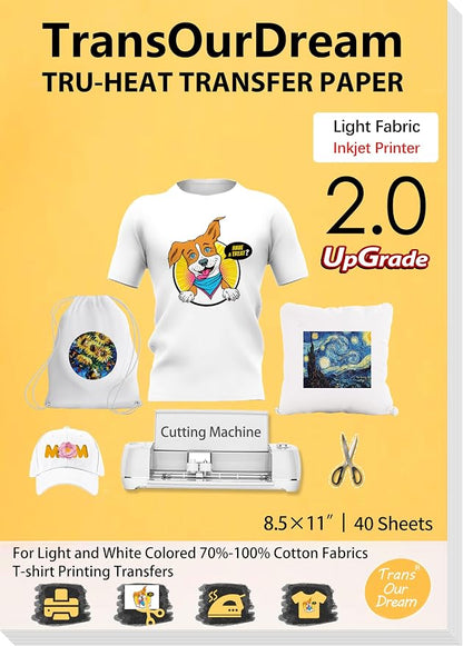 TransOurDream Upgraded Iron on Heat Transfer Paper by TransOurDream