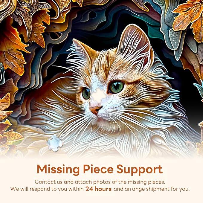masseruon Puzzles for Adults 1000 Pieces-Cat Puzzle-26.6 * 26.6in Round Jigsaw - Image 7