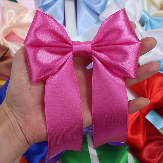 Hot Pink Solid Satin Ribbon 1-1/2 Inch 25 Yards Solid Polyester Fabric Ribbon - Image 7