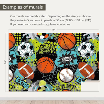 AFZEVEB-Colorful Graffiti Wallpaper Hand-Painted Ball Wall murals - Image 3