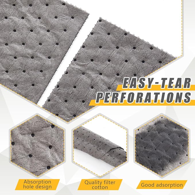 30" W x 150' l Oil Absorbent Mat Roll Oil Pads Absorbs up to 40.2 Gallons - Image 3