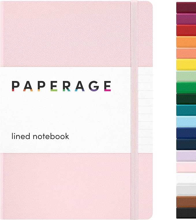 PAPERAGE Lined Journal Notebook, 160 Pages, Medium 5.6 in x 8 in by PAPERAGE